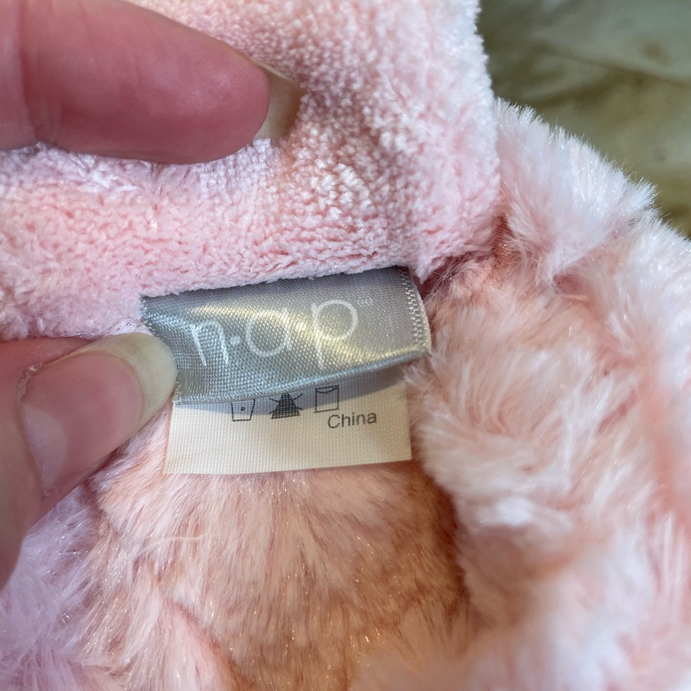Brookstone n-a-p Luxe Pink Duck Down Foot Comforters Slippers - Picture 5 of 7